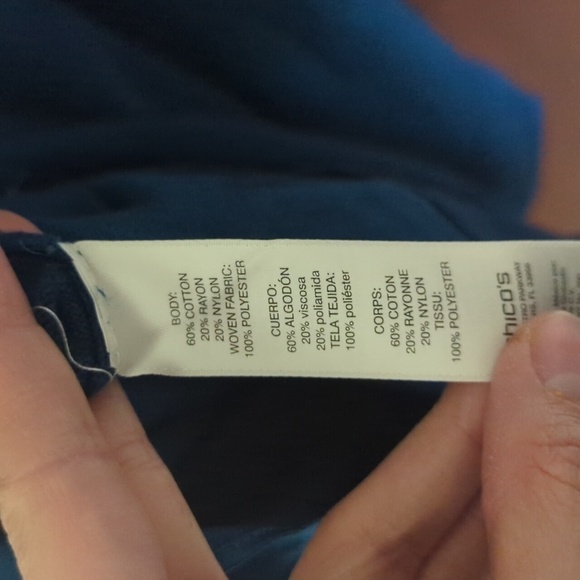 Chico's Teal 3/4 Sleeve Blouse Size XL - Picture 6 of 7